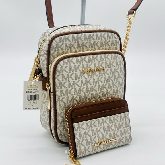 Michael Kors Handbags - Michael Kors Medium NS Chain Xbody Bag & Jet 
Set Travel ZA Card Case Wallet
